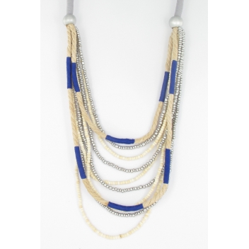 21278 - 3700982203426 - Fanny Fouks - collier long à corde bleu - 3