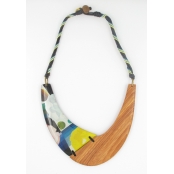Collier plastron bimatière