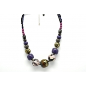 Collier grosses perles Tons violets