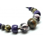 Collier grosses perles Tons violets
