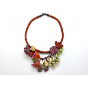 Collier textile multicolore