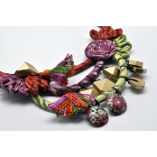 Collier textile multicolore