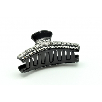 OM004_HEMATI - 3700982207363 - Anne Ghez by Fanny Fooks - Pince crabe rétro 7 cm Hematite