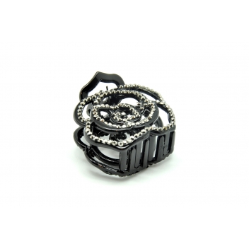 OB139_HEMAT - 3700982207387 - Anne Ghez by Fanny Fooks - Pince crabe fleur 4 cm Hematite