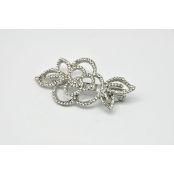 Barrette volute 7 cm Strass cristal