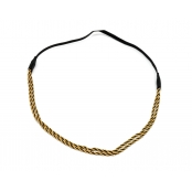Headband élastique torsade noir et doré
