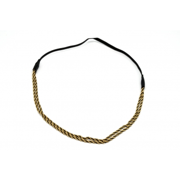 2V413_OR - 3700982213166 - Anne Ghez by Fanny Fooks - Headband élastique torsade noir et doré