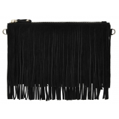 Pochette à franges ET chargeur de téléphone Noir