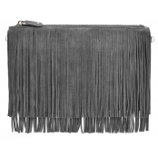 Pochette à franges ET chargeur de téléphone Gris