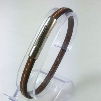 DSP12-choc-S - 3700982208063 - Magnum - Bracelet Declic Single Piqué Chocolat S - France - 3