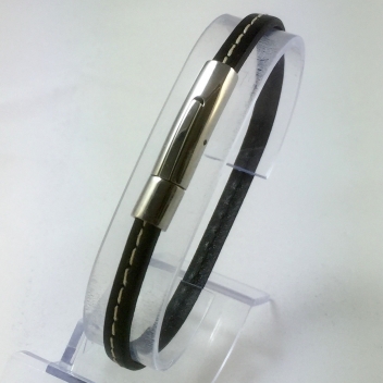 DSP12-noir-M - 3700982208070 - Magnum - Bracelet Declic Single Piqué Noir M - France - 3