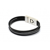 Bracelet Elitic 3 Cuirs Noir et gris S