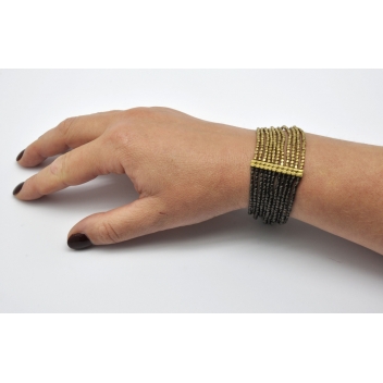 BCD004 - 3700982209251 - Nataraj - Bracelet Patti Bronze et noir - 2