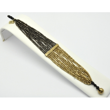 BCD004 - 3700982209251 - Nataraj - Bracelet Patti Bronze et noir - 3