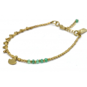 BJ06K - 3700982209305 - Nataraj - Bracelet perle métal Onyx et kulhari