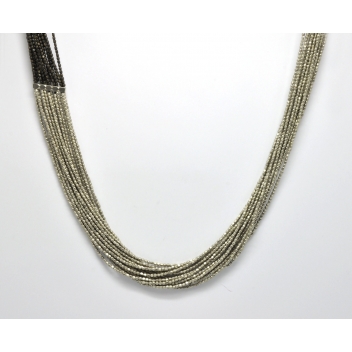 CCA039 - 3700982209350 - Nataraj - Long collier 15 rangs Argenté et noir