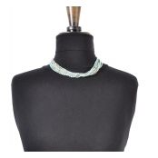 Collier court 10 rangs Argenté et turquoise