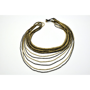 CCD049 - 3700982209435 - Nataraj - Collier long 8 rangs Doré et noir