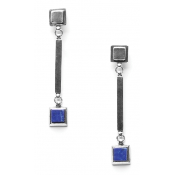 12--28854 - 3700982217775 - Ori Tao - Villa Malaparte : Boucles d'oreille pampille lapis  - 6