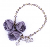 Gabrielle : Bracelet de fleurs Gris