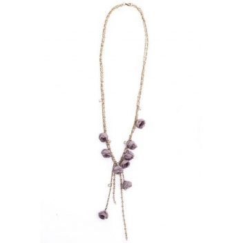 Gabrielle necklace grey - 3700982206144 - Ana Popova - Gabrielle : Collier de fleurs Gris - 3