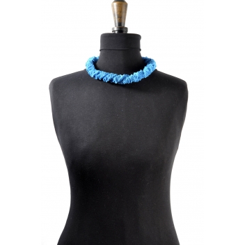  - 3700982212626 - Siyalu - Collier ethnique Petit modèle Tissu bleu turquoise