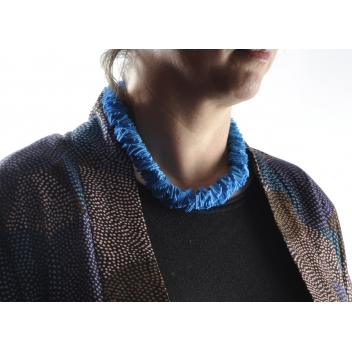  - 3700982212626 - Siyalu - Collier ethnique Petit modèle Tissu bleu turquoise - 2