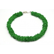 Collier ethnique Petit modèle Tissu vert