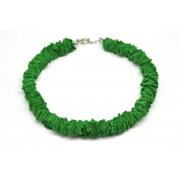  - 3700982212633 - Siyalu - Collier ethnique Petit modèle Tissu vert - 4