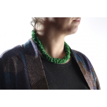  - 3700982212633 - Siyalu - Collier ethnique Petit modèle Tissu vert - 2