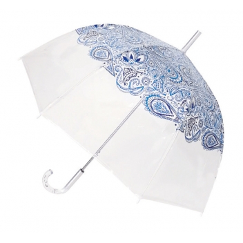 BUL8080 - 3700982251588 - Smati - Parapluie cloche transparent PAISLEY Bleu - 3