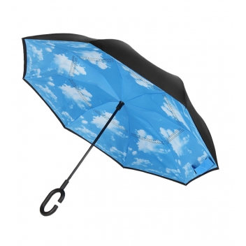 VPFLEUR18 BLEU - 3700982219304 - Smati - Parapluie inversé Nuages - 2