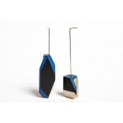 Boucles d\'oreille asymétriques Bleu