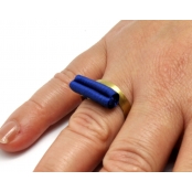 Bague soie Bleu