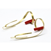 Boucles d'oreille soie XL Rouge