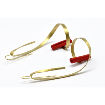 Archi2-M8 - 3700982210066 - Tegumenti - Boucles d\'oreille soie XL Rouge