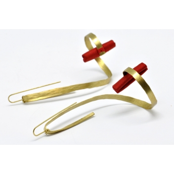 Archi2-M8 - 3700982210066 - Tegumenti - Boucles d\'oreille soie XL Rouge - 3