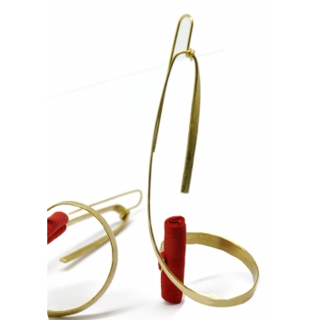 Archi2-M8 - 3700982210066 - Tegumenti - Boucles d\'oreille soie XL Rouge - 5