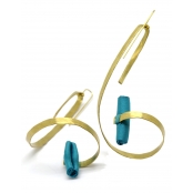 Boucles d'oreille soie XL Turquoise