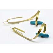 Boucles d\'oreille soie XL Turquoise