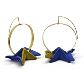 Boucles d\'oreille Frecce XXL bleu et mordoré