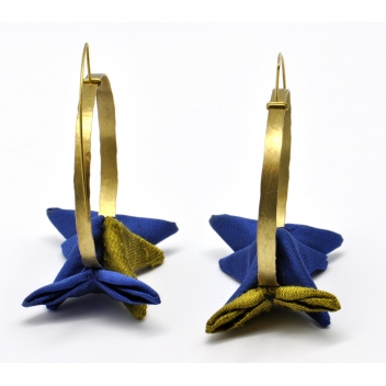 Frecce4-M17-M14 - 3700982210820 - Tegumenti - Boucles d\'oreille Frecce XXL bleu et mordoré - 3