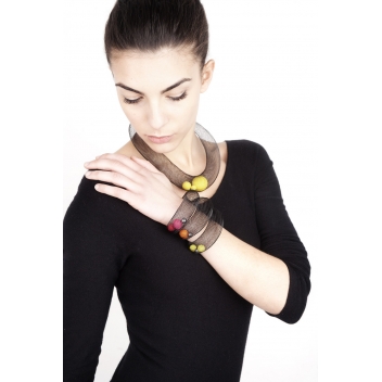 33citron - 3700982213364 - Elena Valenti - Ras de cou Ciambella Grande - Résille & fimo citron - 6