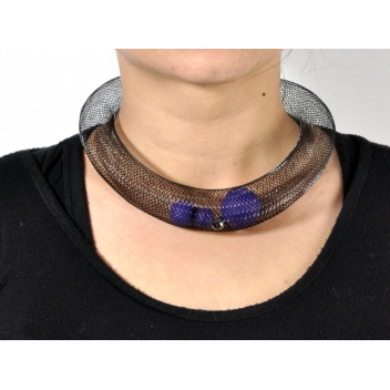 33lavande - 3700982213395 - Elena Valenti - Ras de cou Ciambella Grande - Résille & fimo violet