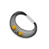 Bracelet Ciambella Grande - Résille & polymère tournesol