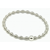 Bracelet ressort Acier Boule argenté