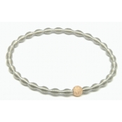 Bracelet ressort Acier Boule paillette rosé