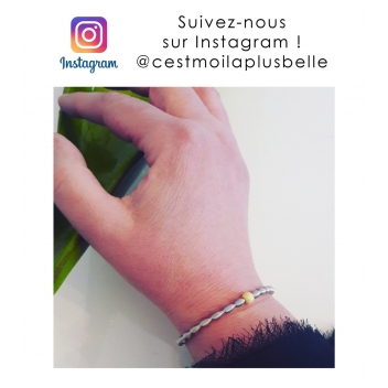 13040279 - 3700982249622 - Collection CMLPB - Bracelet ressort Acier Boule paillette doré - 3