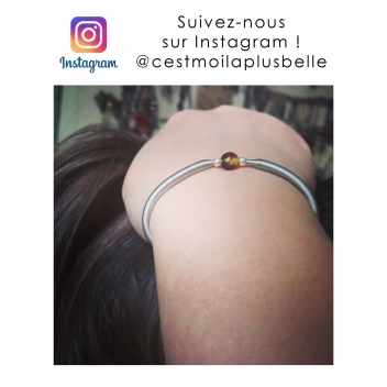 13040849 - 3700982249653 - Collection CMLPB - Bracelet ressort Acier et Ambre - 2
