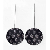 Boucles d\'oreille Sira Fleur noir et blanc